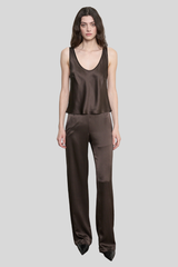 Enza Costa - Pure Silk Satin U Tank - OLIVEBRO