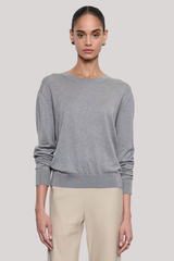 Enza Costa - Silk Knit Crew - HEATGRAY