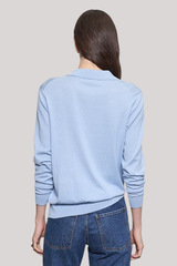 Enza Costa - Silk Knit Polo - PALEBLUE
