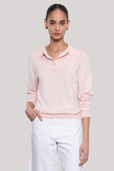 Enza Costa - Silk Knit Polo - PALEPINK
