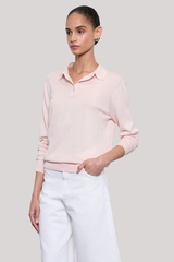 Enza Costa - Silk Knit Polo - PALEPINK