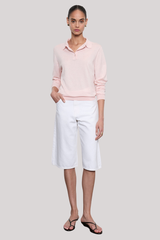 Enza Costa - Silk Knit Polo - PALEPINK