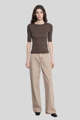 Enza Costa - Soft Cotton New Classic Half Sleeve Tee - ESPRESSO