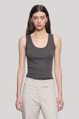 Enza Costa - Supima Baby Rib Tank - SLATE