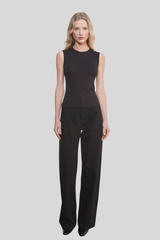 Enza Costa - Supima Cotton New Classic Sleeveless Tee - BLACK