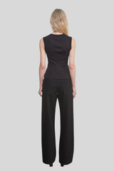 Enza Costa - Supima Cotton New Classic Sleeveless Tee - BLACK