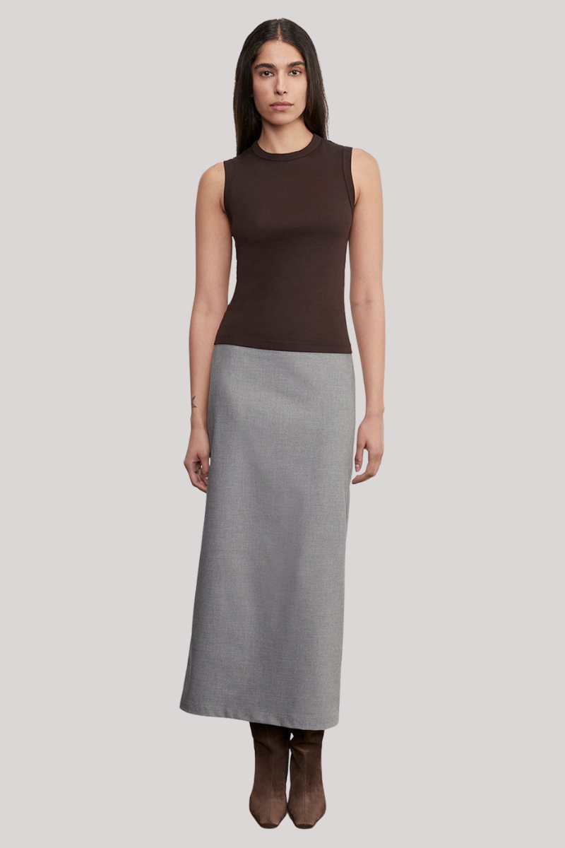 Enza Costa - Supima Cotton New Classic Sleeveless Tee - COFFBEAN