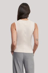 Enza Costa - Supima Cotton New Classic Sleeveless Tee - PARCHMNT