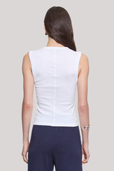 Enza Costa - Supima Cotton Sleeveless V - WHITE