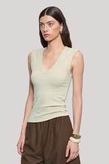 Enza Costa - Textured Knit Sleeveless V - BEACHGLA