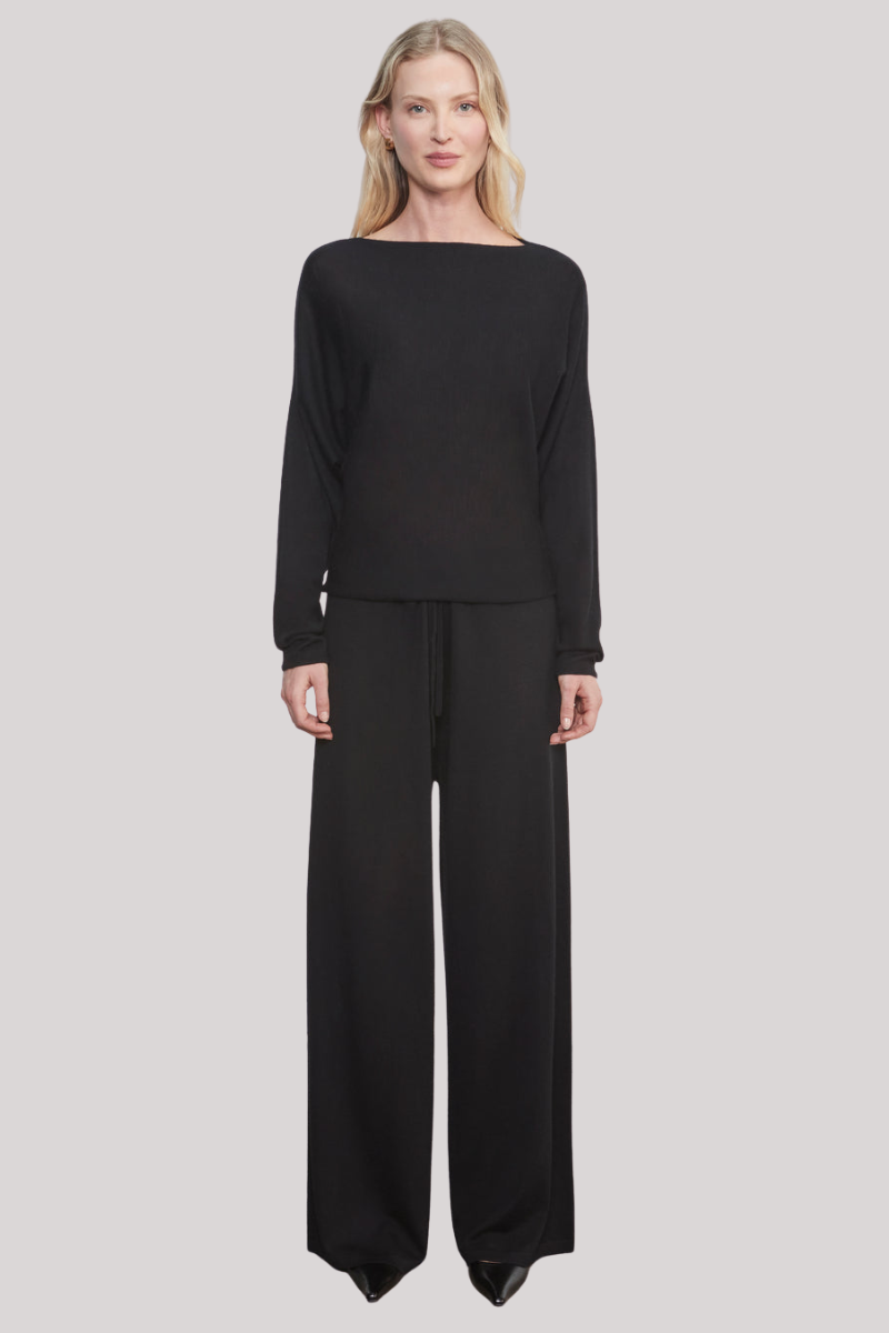Enza Costa - Tissue Cashmere Dolman Sweater - BLACK