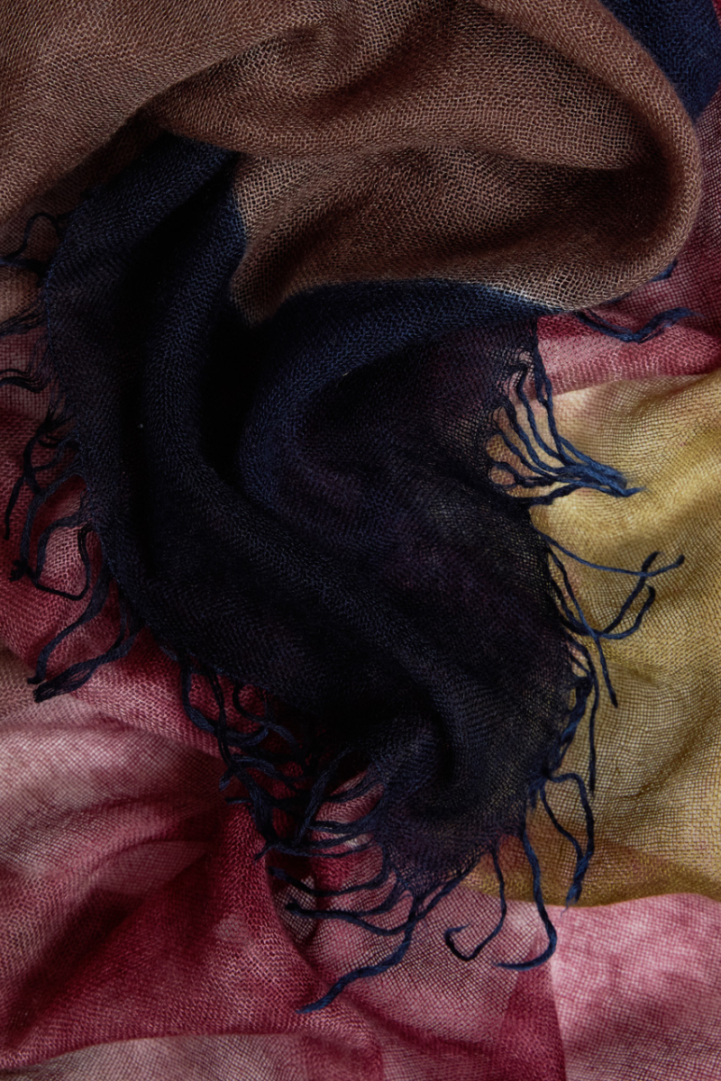 Faliero Sarti - Loina Handpainted Square Scarf - BLUPURPL