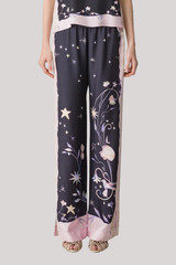Forte_Forte - “Deliverance” Print Twill Stretch Trousers - MIDNIGHT