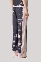 Forte_Forte - “Deliverance” Print Twill Stretch Trousers - MIDNIGHT