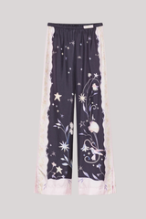 Forte_Forte - “Deliverance” Print Twill Stretch Trousers - MIDNIGHT