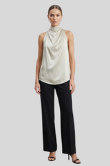 Forte_Forte - Envers Satin Sleeveless Top - ARGILLA
