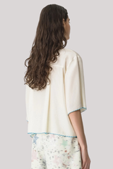 Forte_Forte - Habotai Silk Half Sleeve Shirt - BUTTER