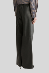Forte_Forte - Nappa Leather High Waist Pants - PETROLE