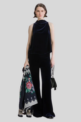 Forte_Forte - Viscose/Silk Velvet Pant - NIGHT