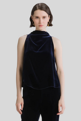 Forte_Forte - Viscose/Silk Velvet Top - NIGHT