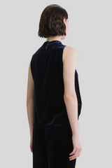 Forte_Forte - Viscose/Silk Velvet Top - NIGHT