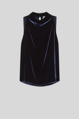 Forte_Forte - Viscose/Silk Velvet Top - NIGHT