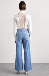 Frame - Le Slim Palazzo Raw Fray Jean - CLRWATER