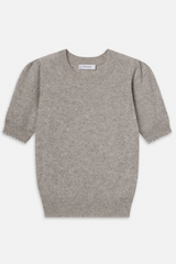 Frame - Pointelle Puff Sleeve Sweater - LTHEGREY