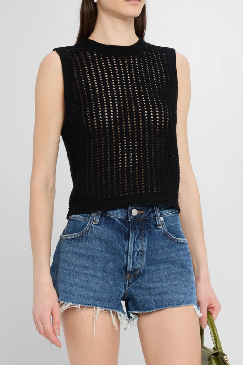 Frame - The Crochet Tank Top - BLACK