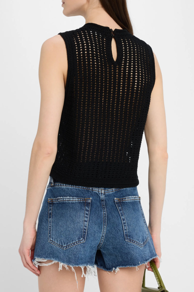 Frame - The Crochet Tank Top - BLACK