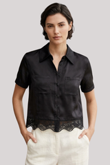 Frame - The Embroidered Seaside Shirt - BLACK
