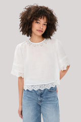 Frame - The Embroidered Top - WHITE