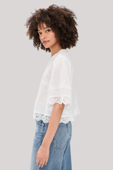 Frame - The Embroidered Top - WHITE