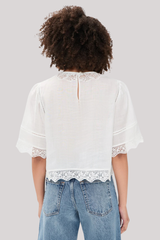 Frame - The Embroidered Top - WHITE