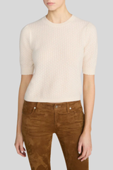 Frame - The Gathered Honeycomb Sweater - CREAM