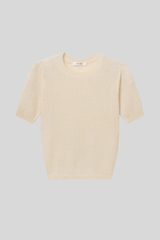 Frame - The Gathered Honeycomb Sweater - CREAM