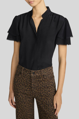 Frame - The Silk Arcadia Top - BLACK