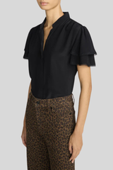 Frame - The Silk Arcadia Top - BLACK