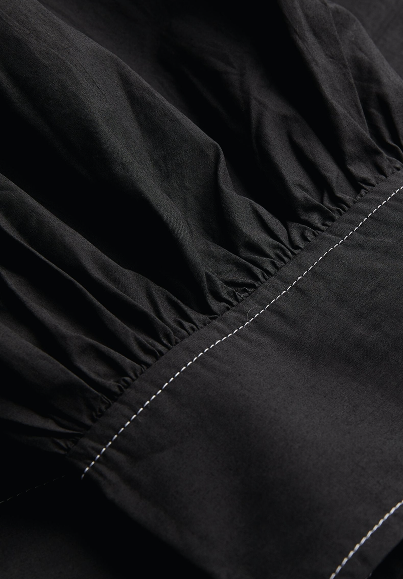 Ganni - Cotton Poplin Midi Dress - BLACK