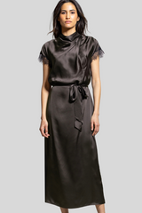 Go Silk - Call Me A Cowl Dress - JAVA