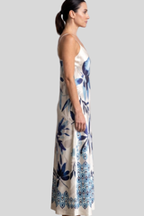 Gol Silk - Go Longer Slip Dress Printed - IRISGEO
