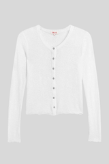 Goldie - Cotton Jacq Cardigan - WHITE
