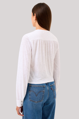 Goldie - Crop Pocket Shirt Top - WHITE