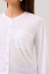 Goldie - Crop Pocket Shirt Top - WHITE