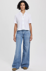 Goldie - Cropped Shirt - WHITE