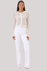 Goldie - Elise Bouclé Cardigan - WHTSAND