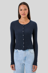 Goldie - Jacquard Cardigan - NAVY