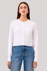 Goldie - Julia Crop Shirt - WHITE