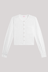 Goldie - Julia Crop Shirt - WHITE