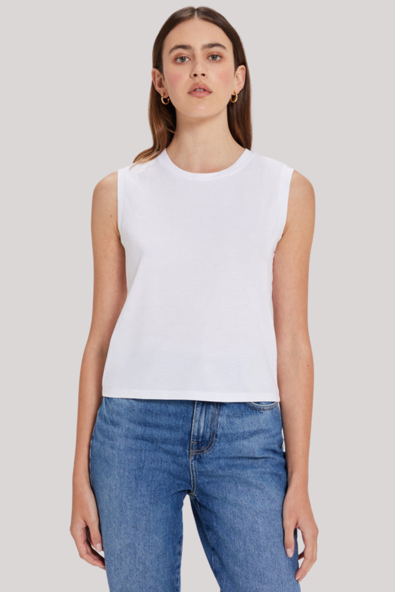 Goldie -  Organic Crop Tee - WHITE